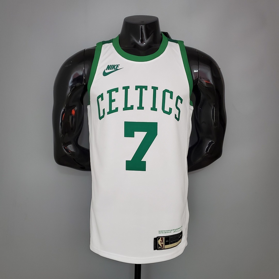 BROWN#7 75th Anniversary Celtics White NBA Jersey S-XXL