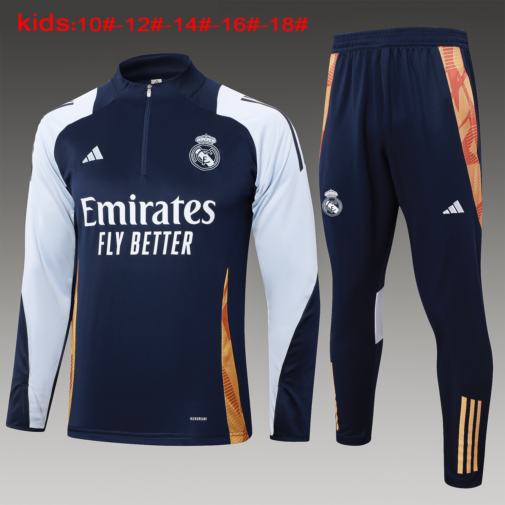 24-25 Real Madrid Kids Long Sleeve Training Suit Yupoo
