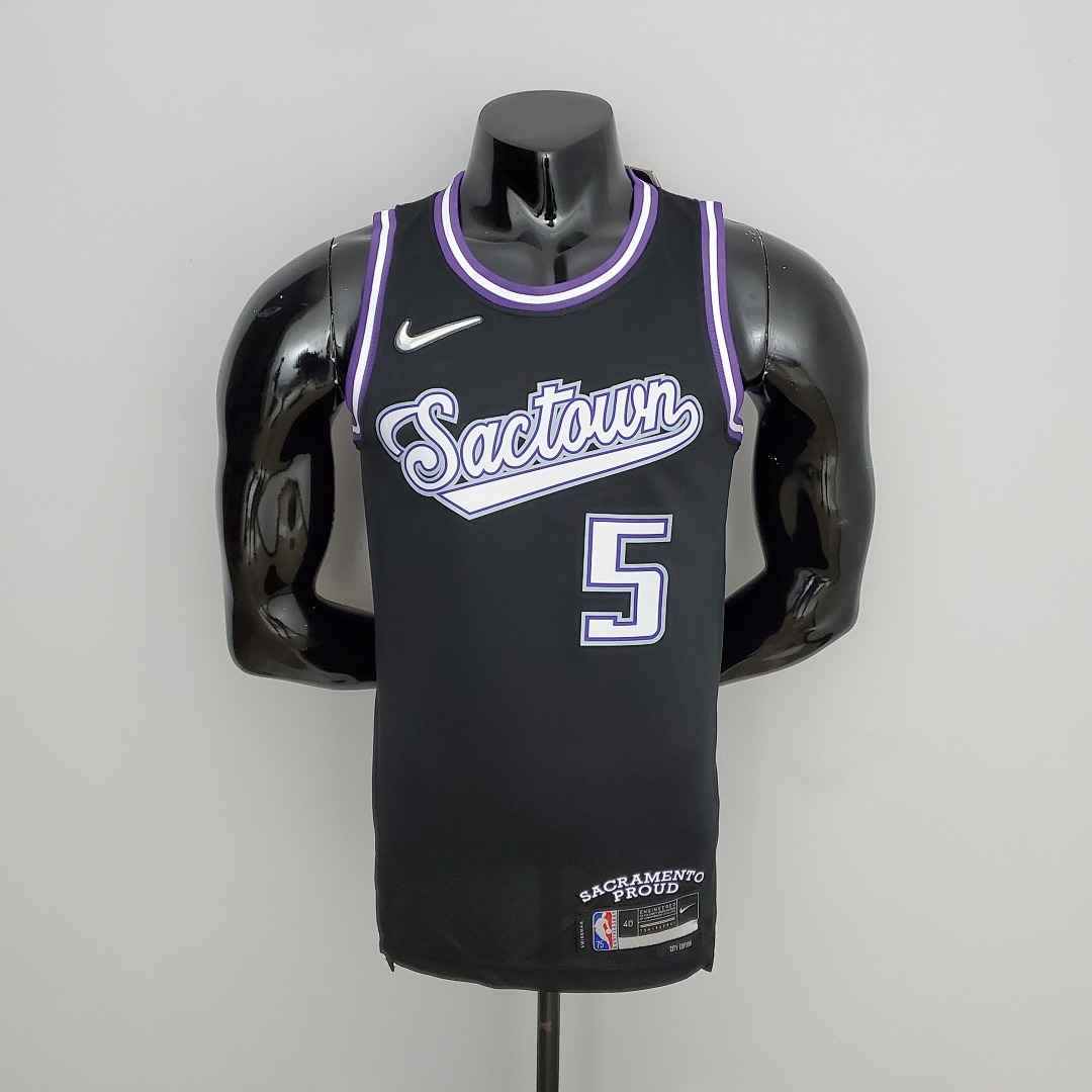 2022 Season Fox#5 Kings City Edition Black NBA Jersey S-XXL
