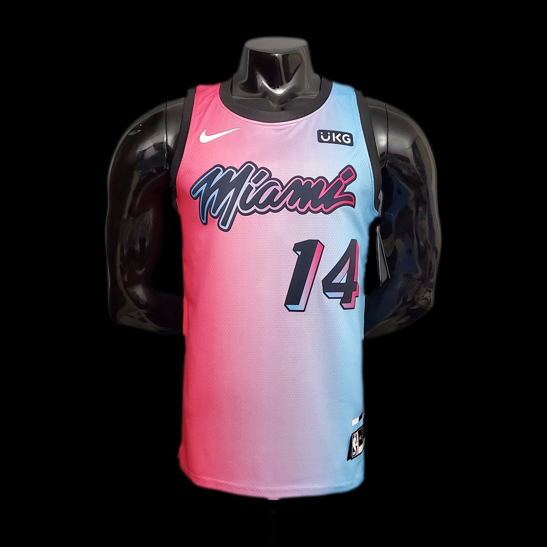 New Miami Heat HERRO#14 City Edition Pink Blue Gradient Color S-XXL (support customization)