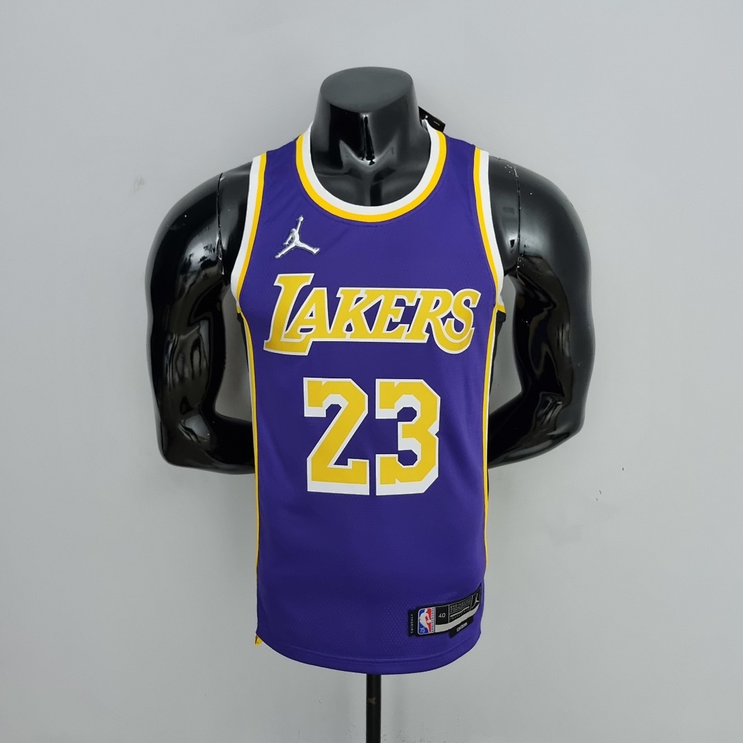 75th Anniversary James #23 Los Angeles Lakers Jordan Purple NBA Jersey S-XXL