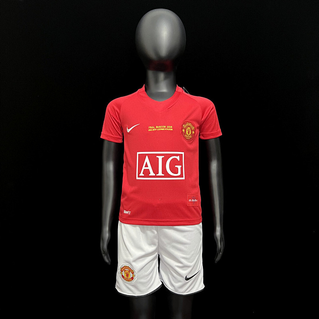 Retro 07/08 M-u Home Champions League kids 16-28