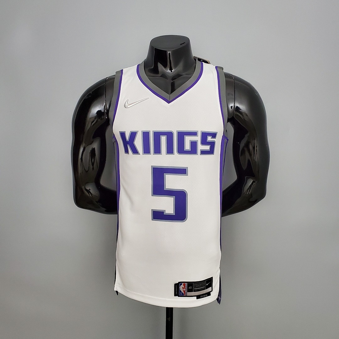 75th Anniversary Fox#5 Kings White NBA Jersey S-XXL