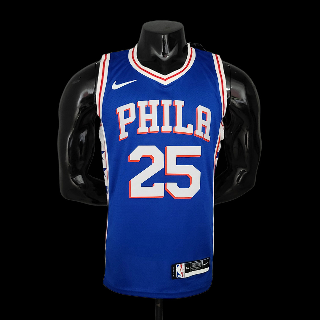 SIMMONS#25 Detroit Pistons blue NBA jersey Size:S-2XL