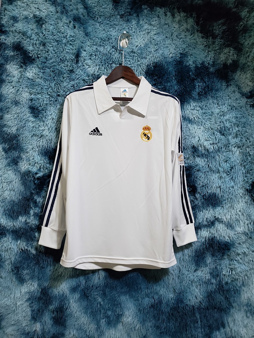 Retro long-sleeved 2002 Real Madrid home S-XXL