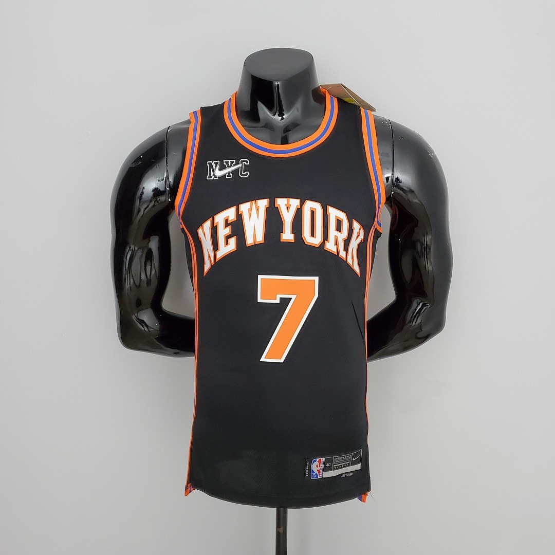2022 Season Anthony#7 Knicks Urban Edition Black NBA Jersey S-XXL