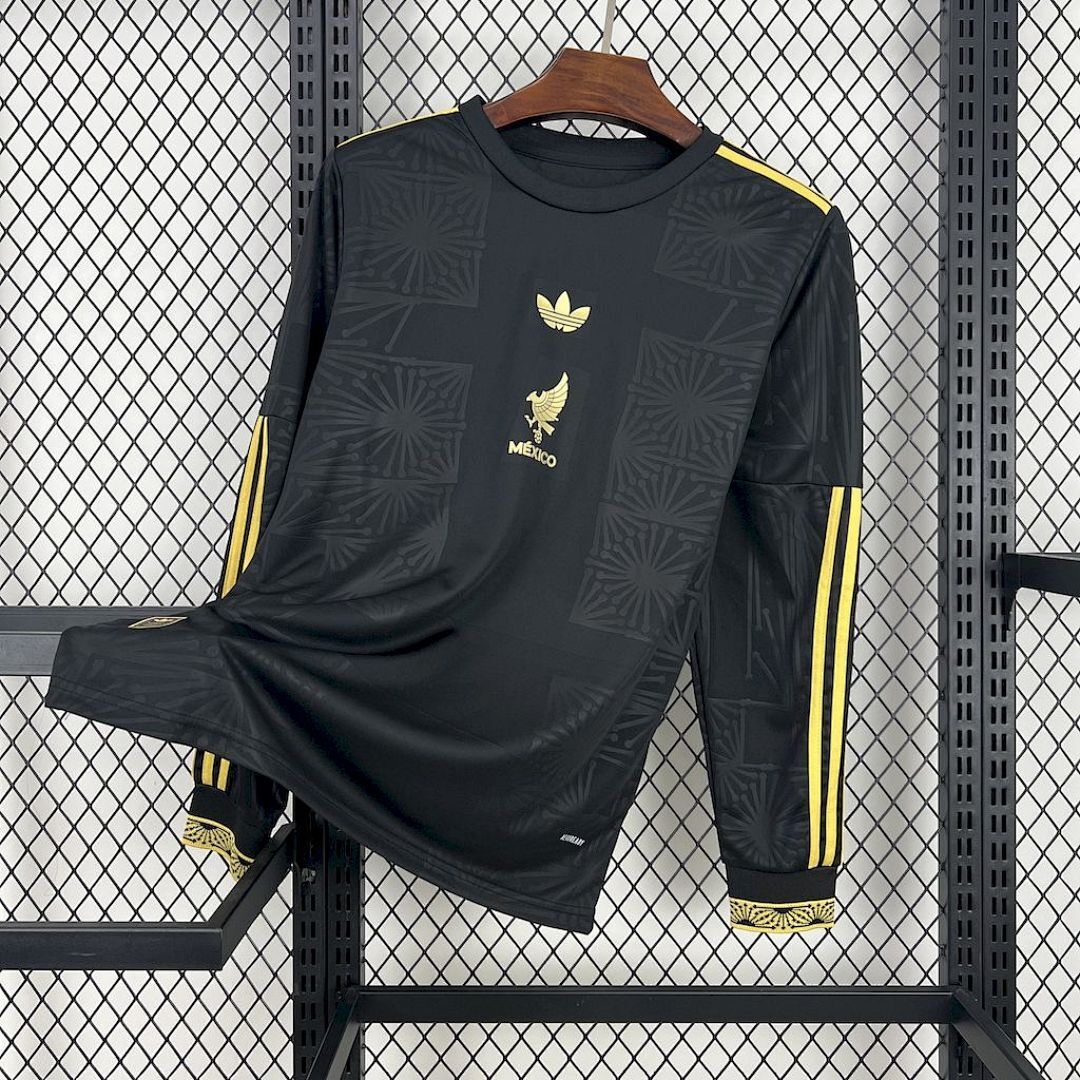 Mexico 2025/26 Gold- Black Long Sleeves Jersey