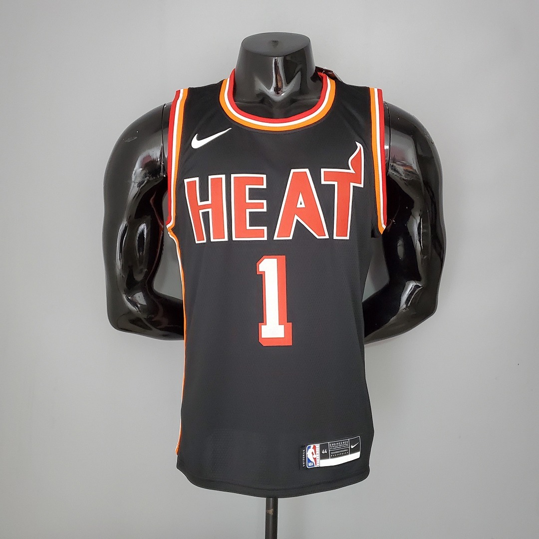 2018 BOSH#1 Heat Retro Night Black NBA Jersey S-XXL