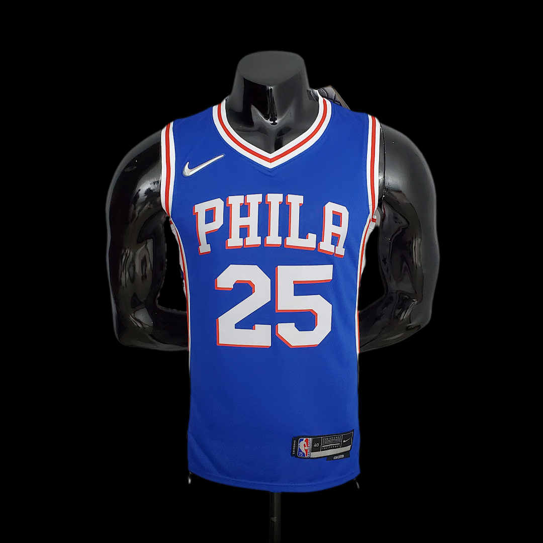 75th Anniversary Philadelphia 76ers SIMMONS#25 Blue NBA Jersey S-XXL