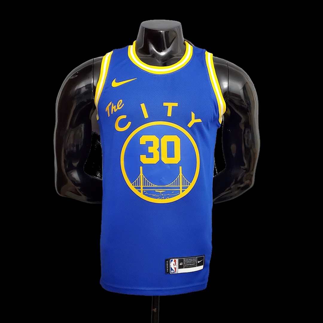 Tram version CURRY#30 Golden State Warriors blue NBA jersey S-XXL