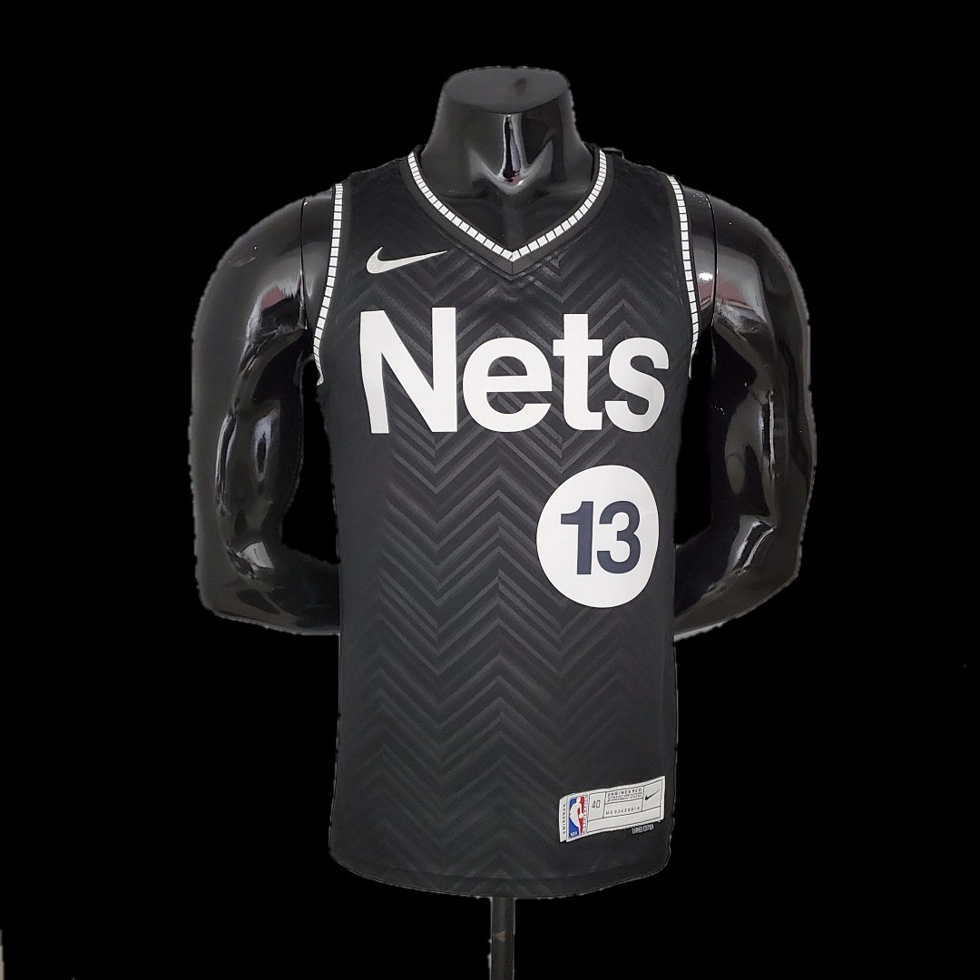 2021 Harden#13 Brooklyn Nets Bonus Edition Black NBA Jersey S-XXL