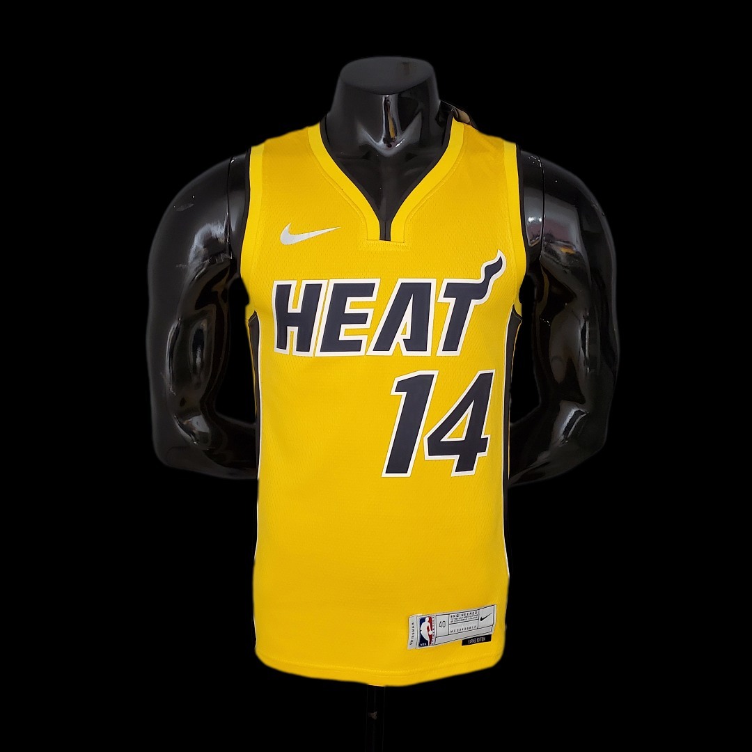2021 HERRO#14 Heat Bonus Edition Yellow NBA Jersey S-XXL