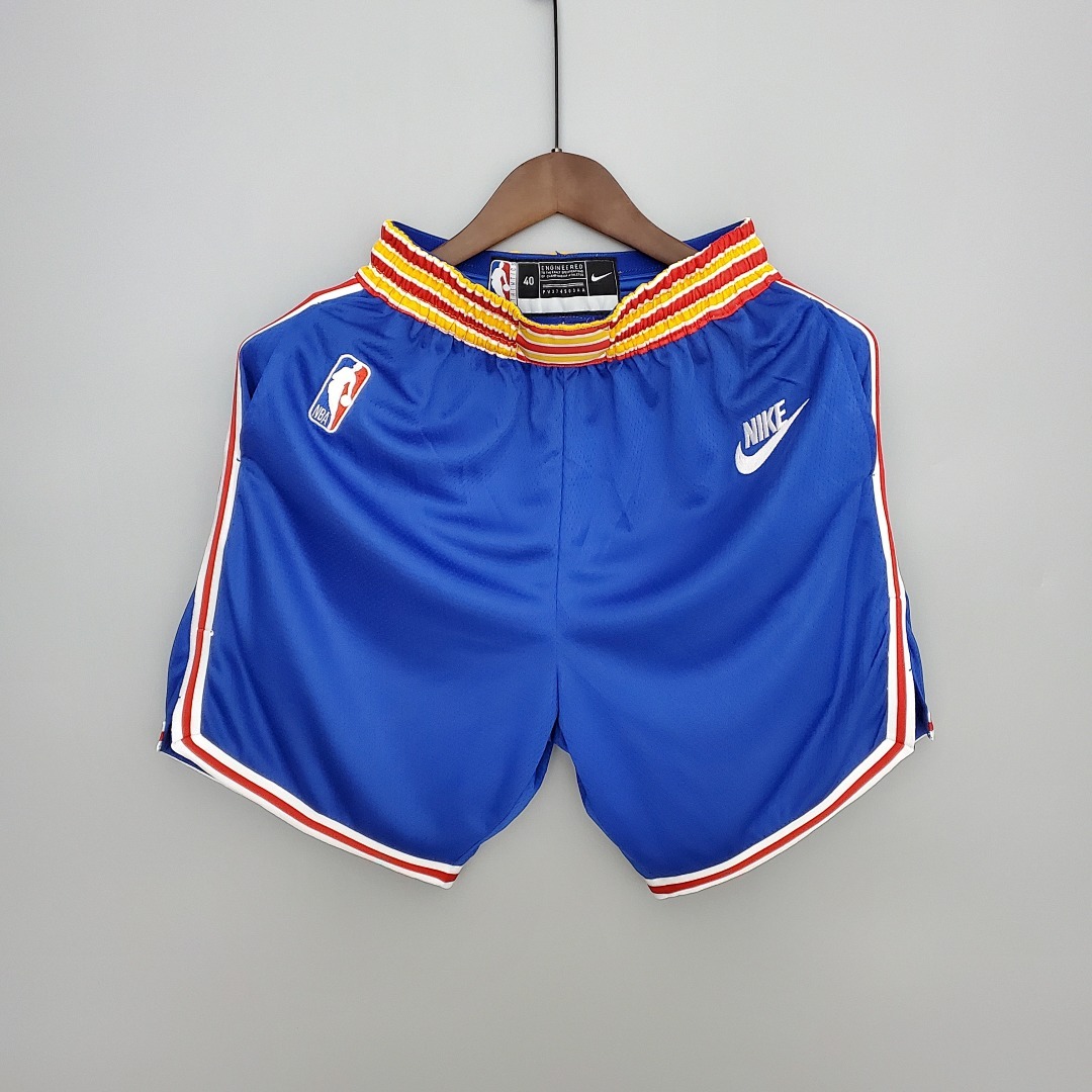75th Anniversary Warriors Retro Shorts Blue S-XXL