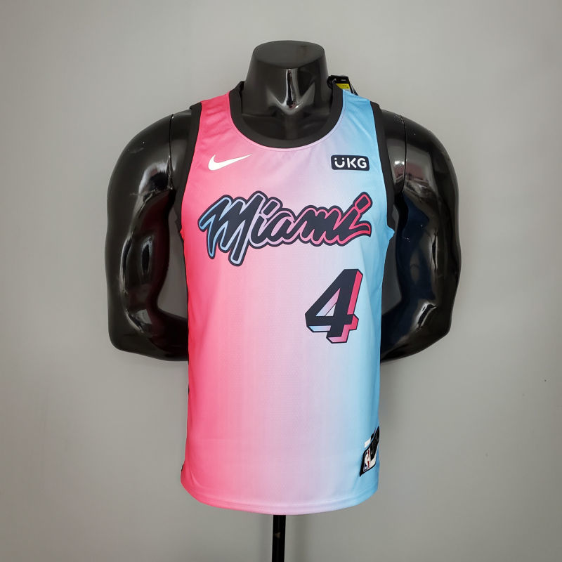 New Miami Heat OLADIPO#4 City Edition Pink Blue Gradient Color S-XXL (support customization)