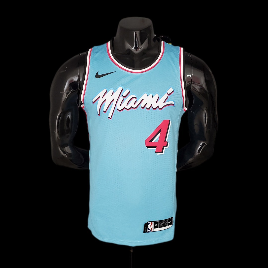 OLADIPO#4 Miami Heat V-neck blue NBA jersey Size:S-XXL