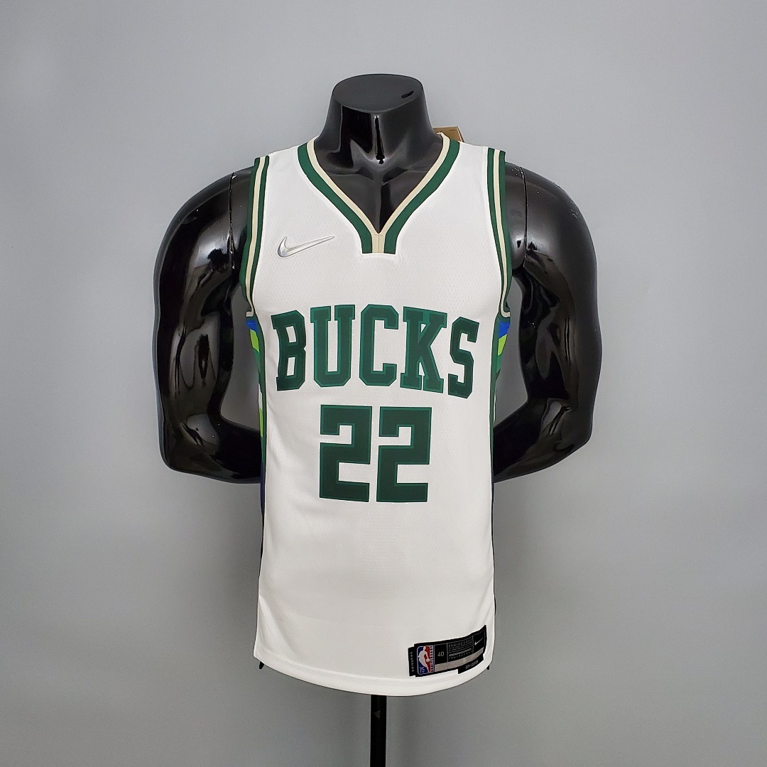 2022 Middleton #22 Bucks White NBA Jersey S-XXL