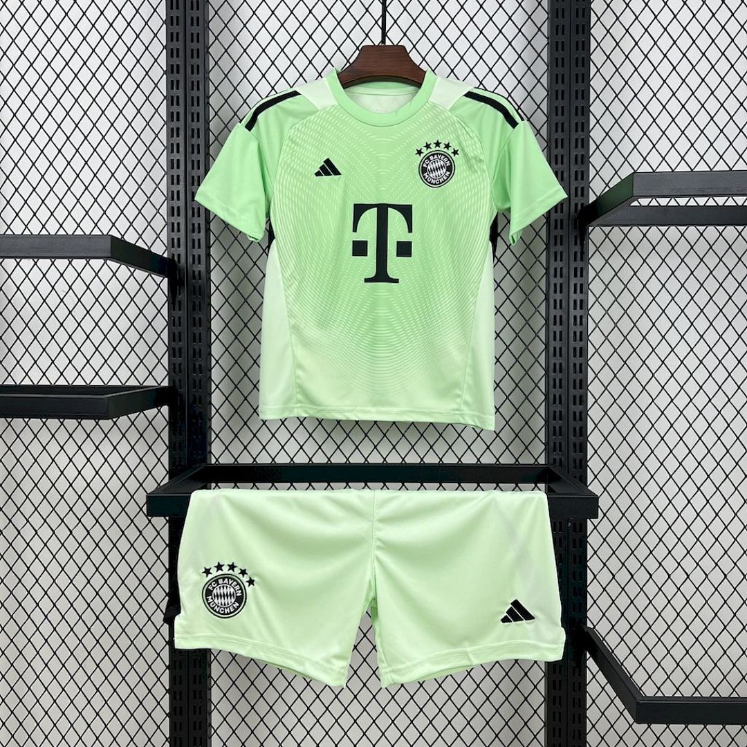 Bayern Munich 2025/26 Green Goalkeeper Kids Kit