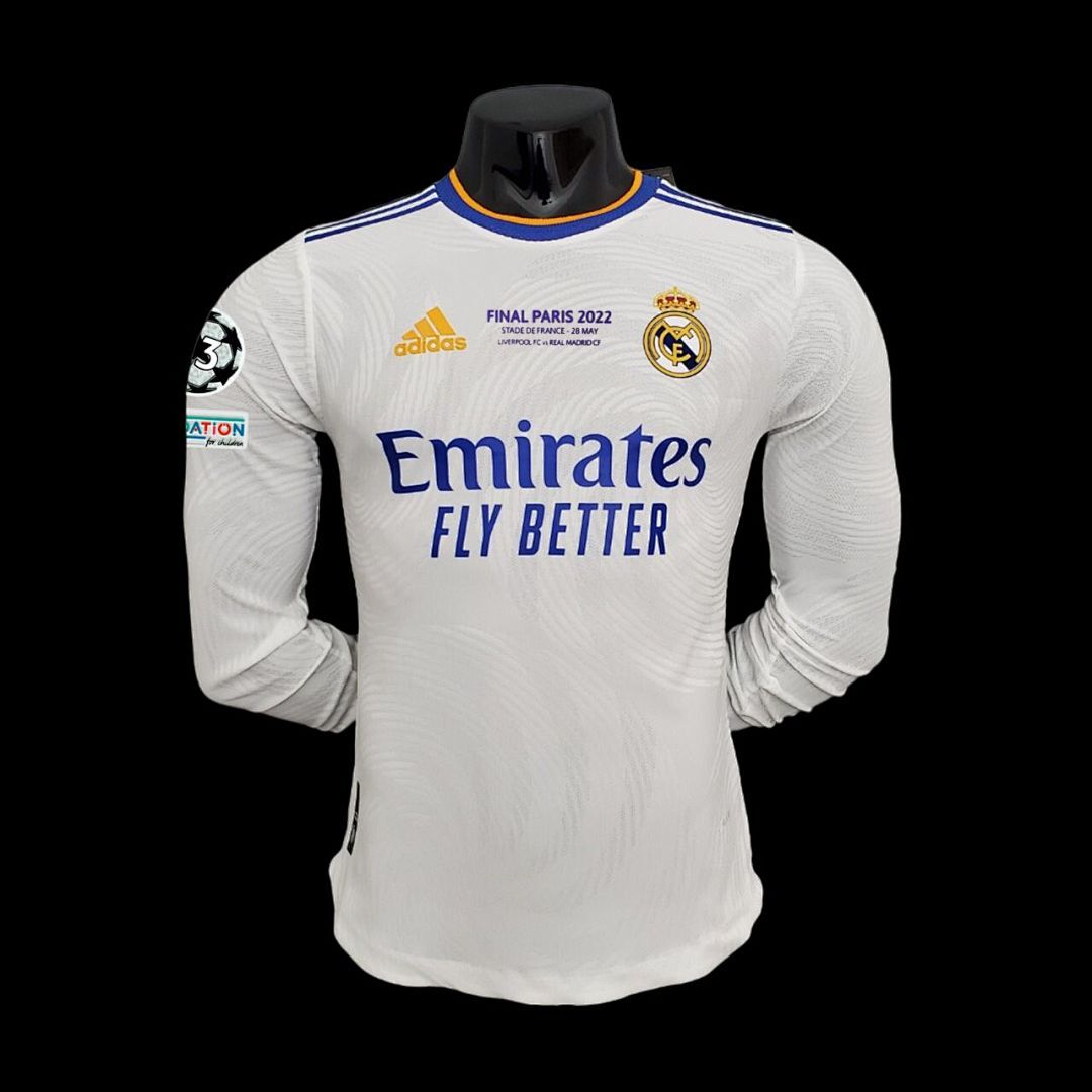 21/22 player version Real Madrid final version long sleeves home S-XXL