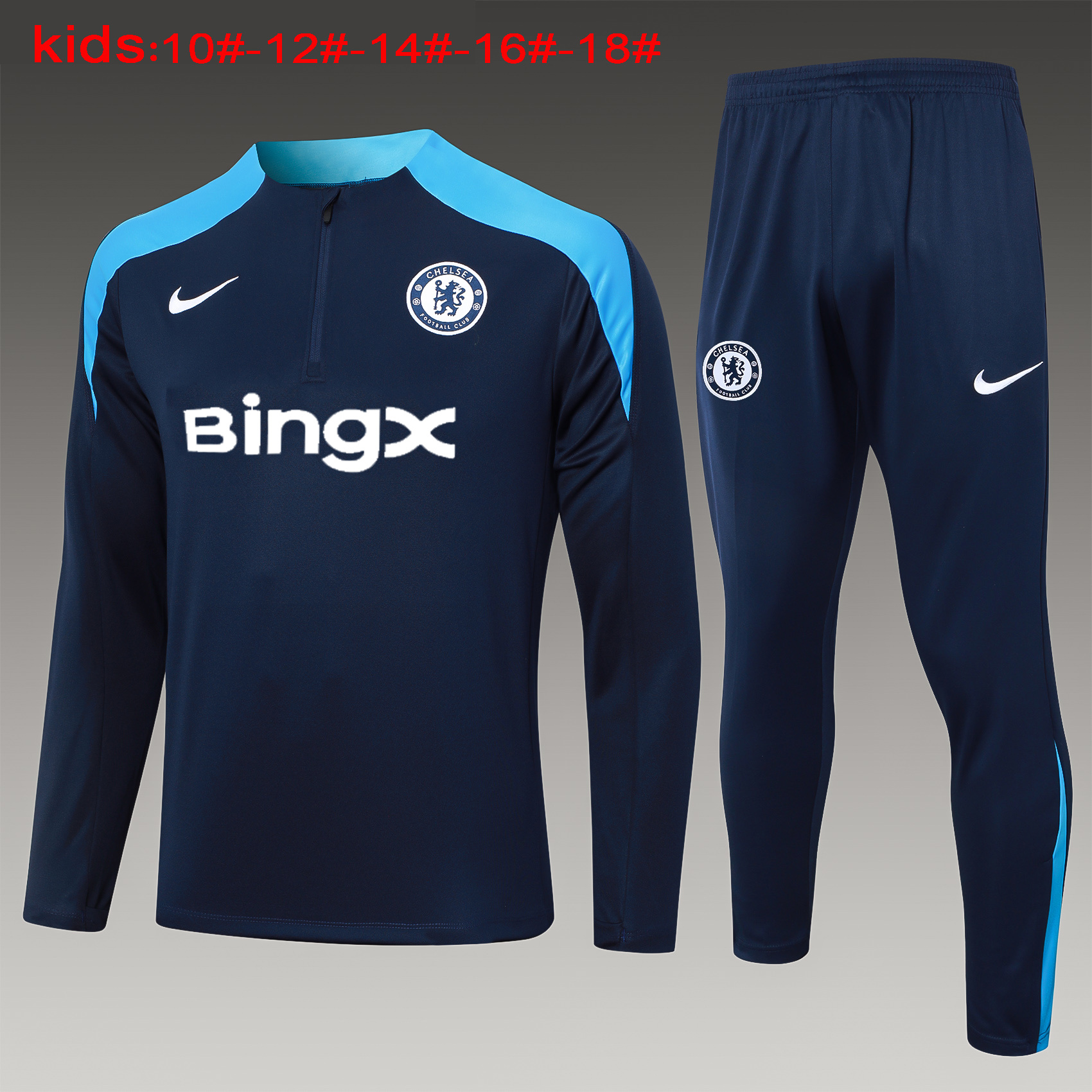24-25 Chelsea Kids Long Sleeve Training Suit Yupoo