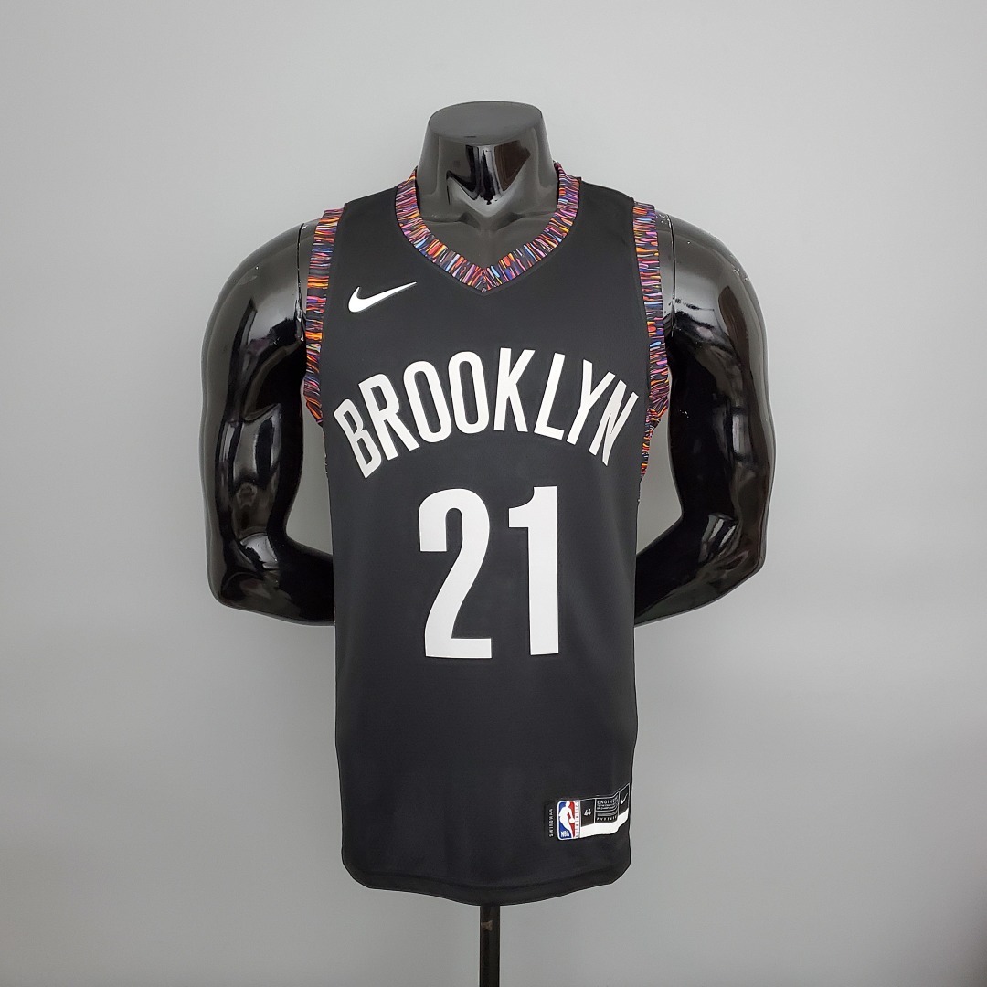 brooklyn#21 Brooklyn Nets City version black NBA jersey Size:S-XXL