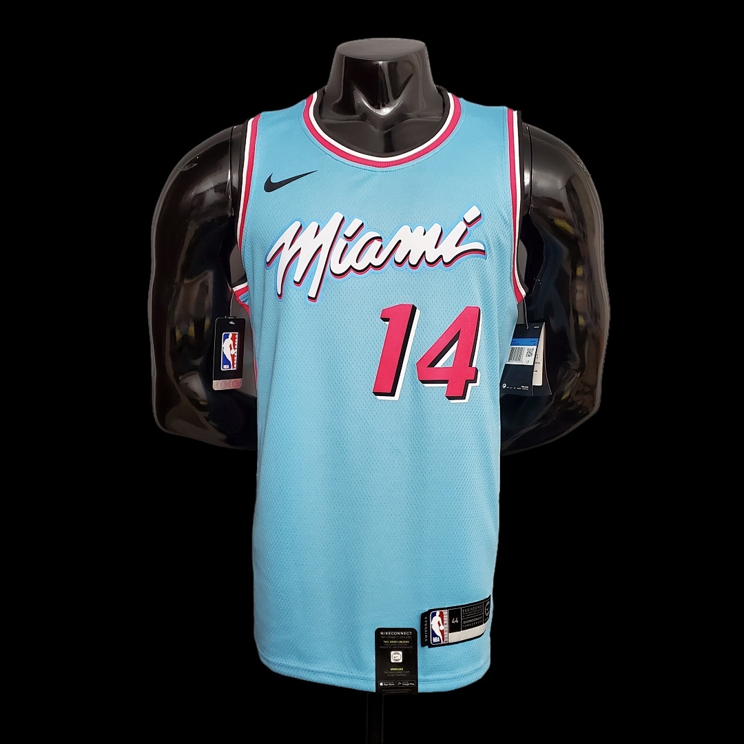 HERRO#14 Miami Heat V-neck blue NBA jersey Size:XS-XXL Nike connect recognition