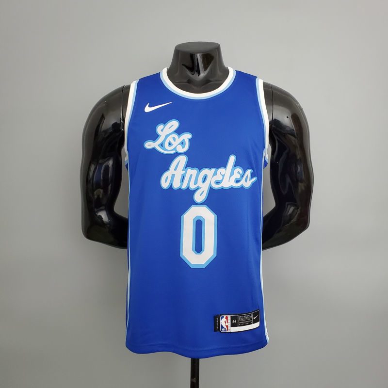 Lakers Westbrook#0 Latin Night (High Head) Blue NBA Jersey S-XXL