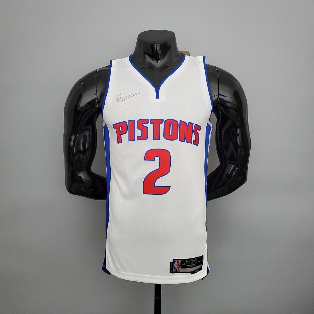 75th Anniversary Cunningham #2 Pistons White NBA Jersey S-XXL