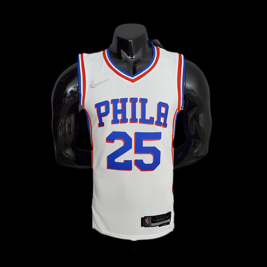 75th Anniversary Philadelphia 76ers SIMMONS#25 White NBA Jersey S-XXL