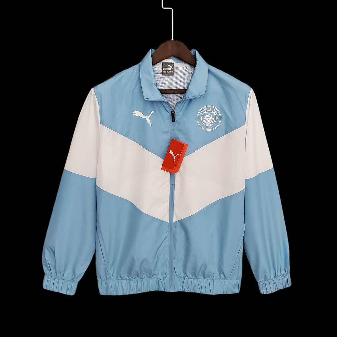 21/22 Manchester City Windbreaker Blue and White S-XXL