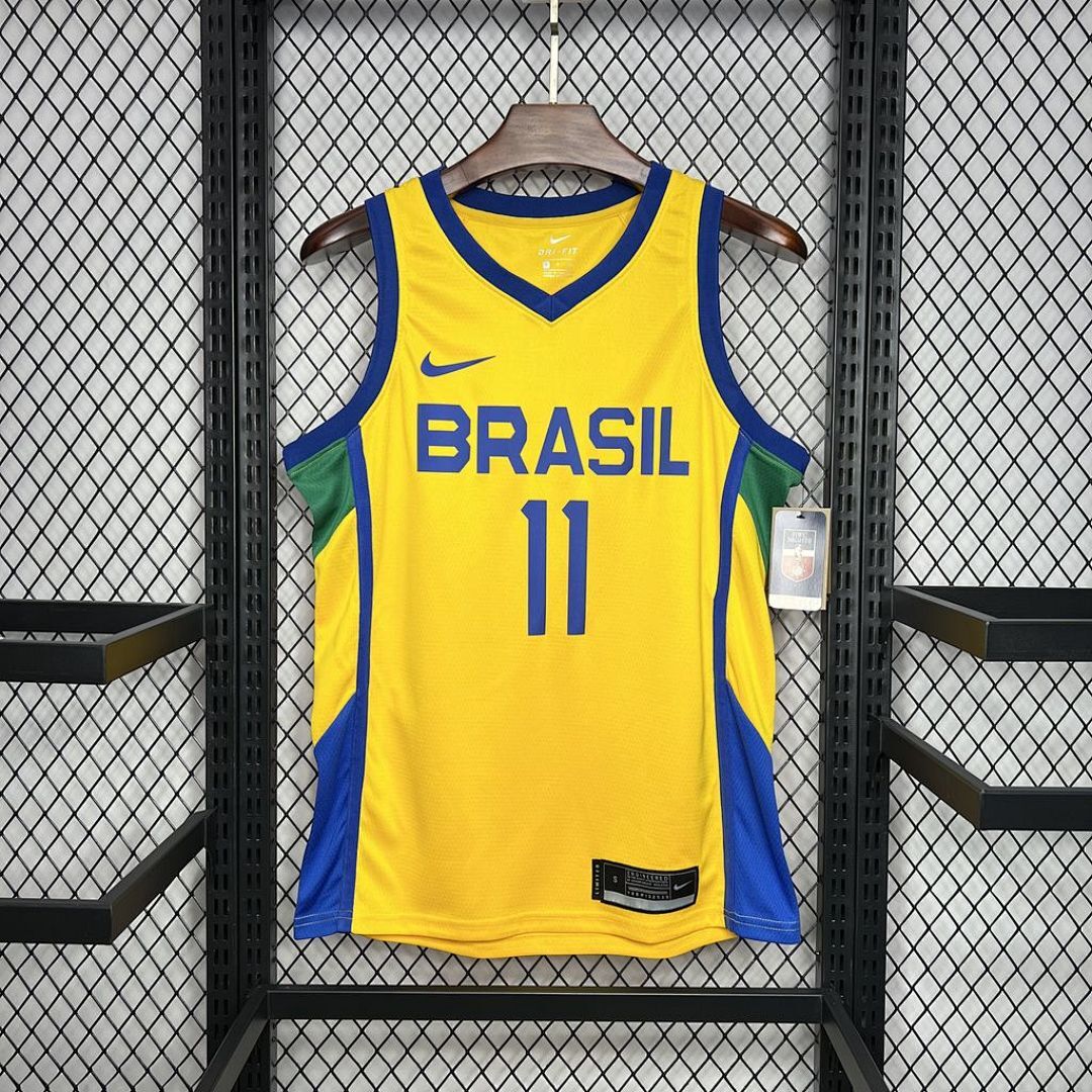 Brazil 2024/25 Gui Santos#11 Home Basketball Jersey
