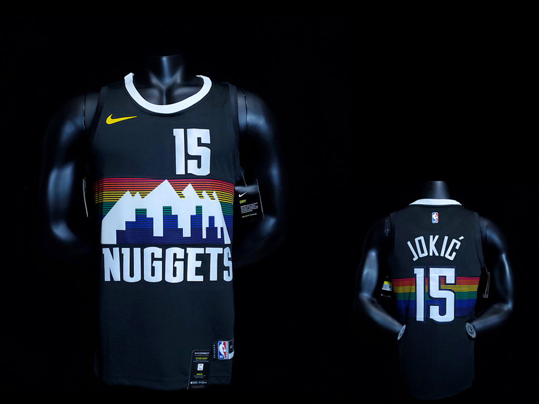 JOKIC#15 Nuggets City Edition Black jersey Size: XS-XXL Nike connect recognition