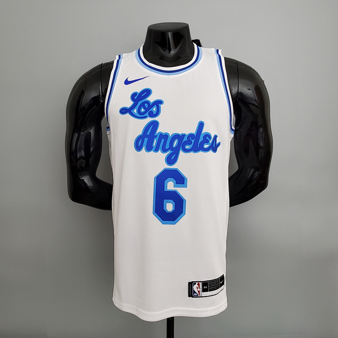 Lakers James#6 Latin Night (High Head) White NBA Jersey S-XXL