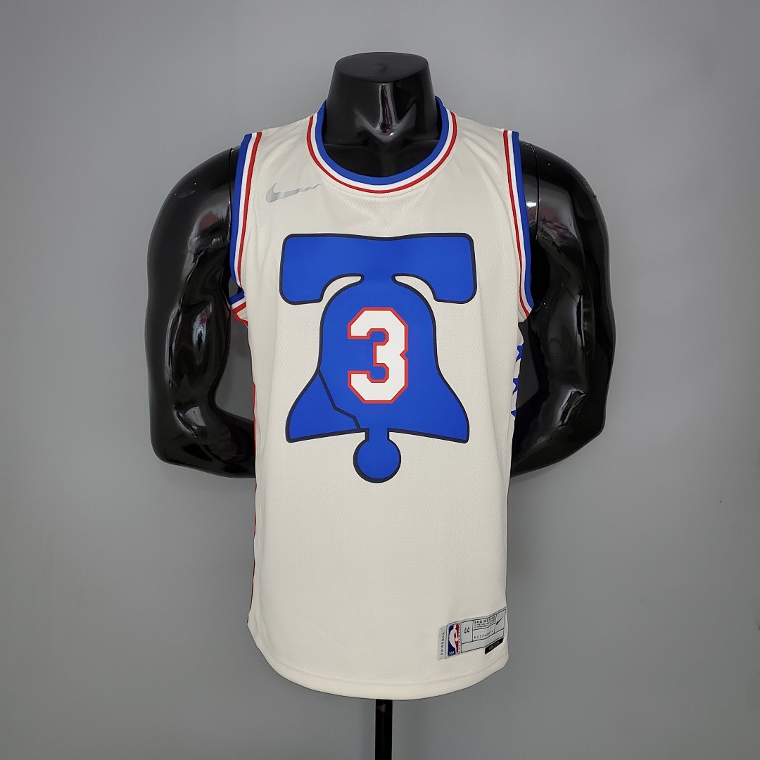 2021 IVERSON#3 76ers Bonus Edition Off-White NBA Jersey S-XXL