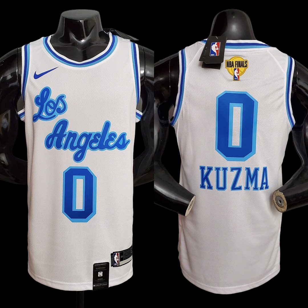 Retro night KUZMA #0 Lakers White NBA jersey Size:XS-XXL Nike connect recognition
