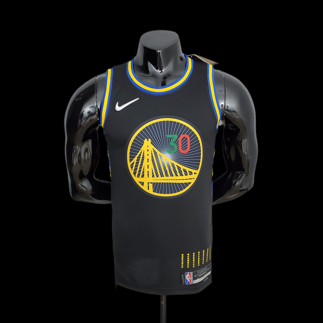 2022 75th Anniversary Golden State Warriors Curry #30 Mexico Edition Black NBA Jersey S-XXL