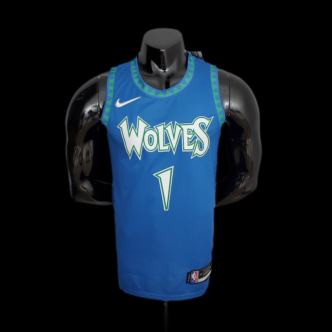 75th Anniversary 2202 Season EDWARDS#1 Minnesota Timberwolves City Edition Blue NBA Jersey S-XXL