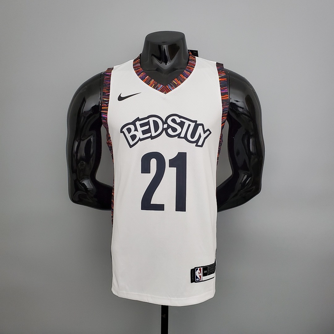 brooklyn#21 Brooklyn Nets City version White NBA jersey Size:S-XXL
