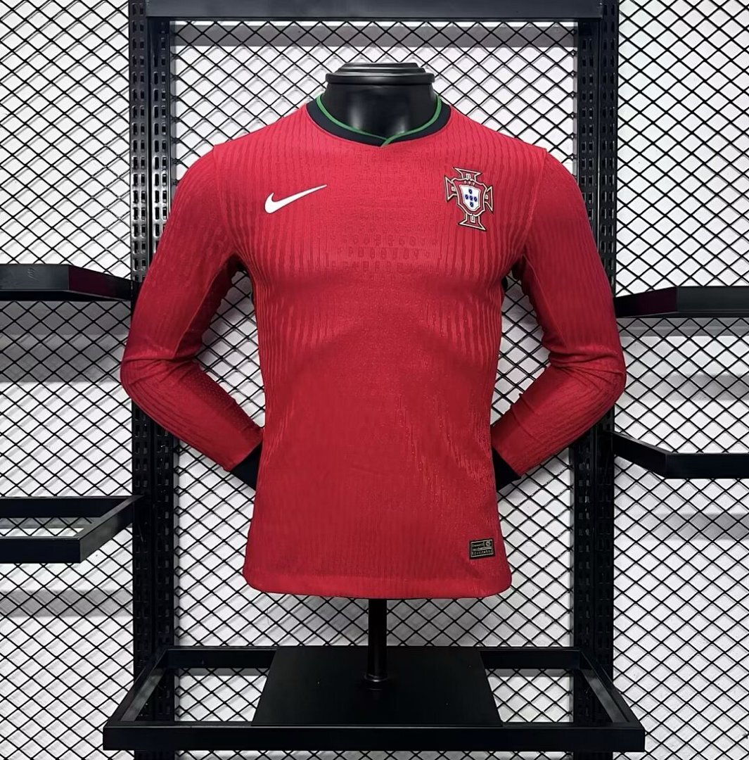 Portugal 2024/25 Euro Home Long Sleeves Jersey – Player Version