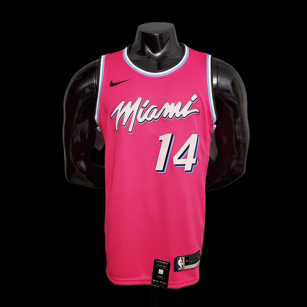 HERRO#14 Miami Heat V-neck pink NBA jersey Size:S-XXL Nike connect recognition