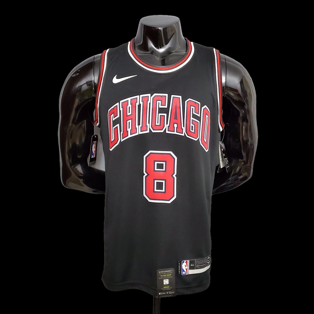 LAVINE#8 Chicago Bulls Black NBA jersey Size S-XXL Nike connect recognition