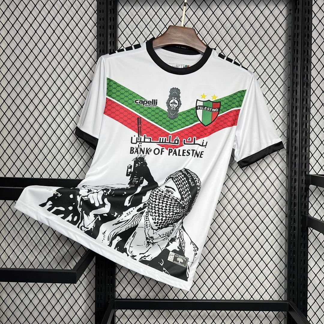 CD Palestino 2024/25 White Graffiti Jersey S-XXXXL