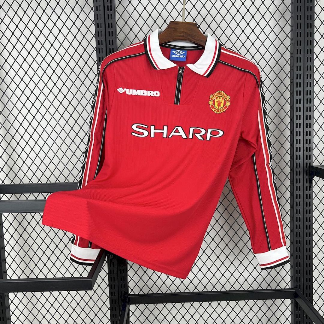 Manchester United 1998/99 Home Long Sleeves Retro Jersey