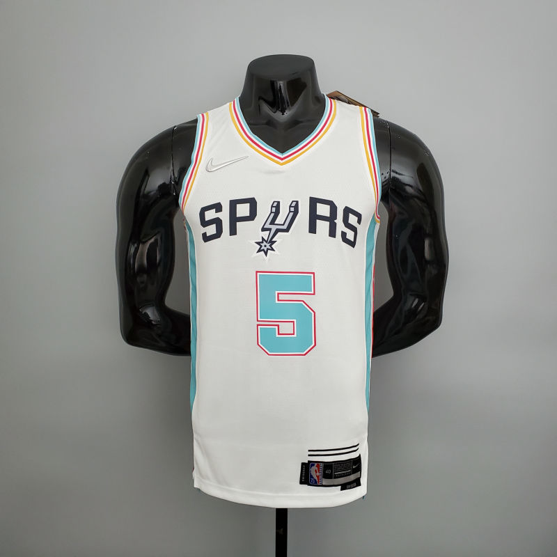2022 season Murray#5 Spurs City Edition white NBA jersey S-XXL