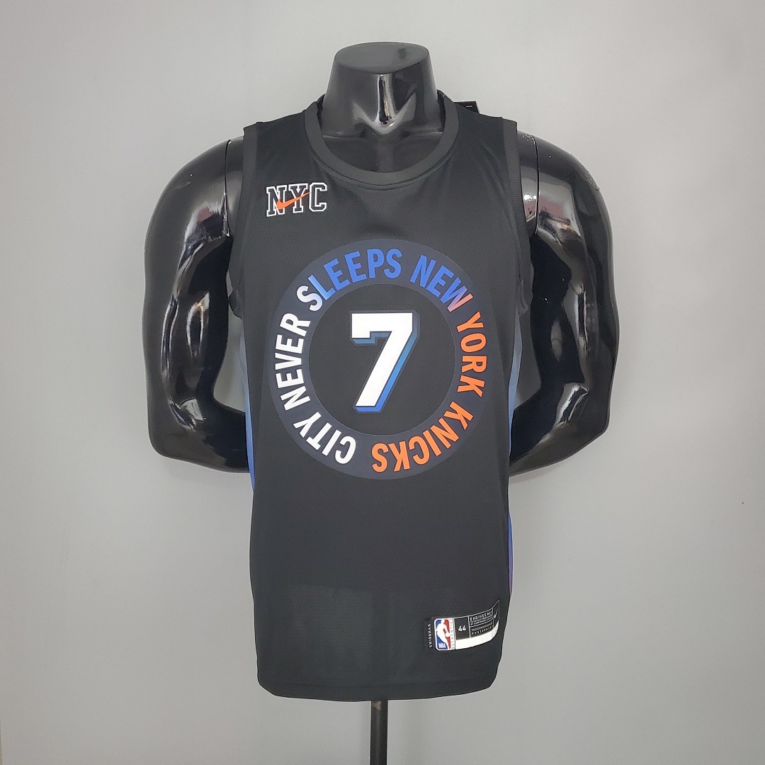 2021 ANTHONY#7 Knicks City Edition Black NBA Jersey S-XXL