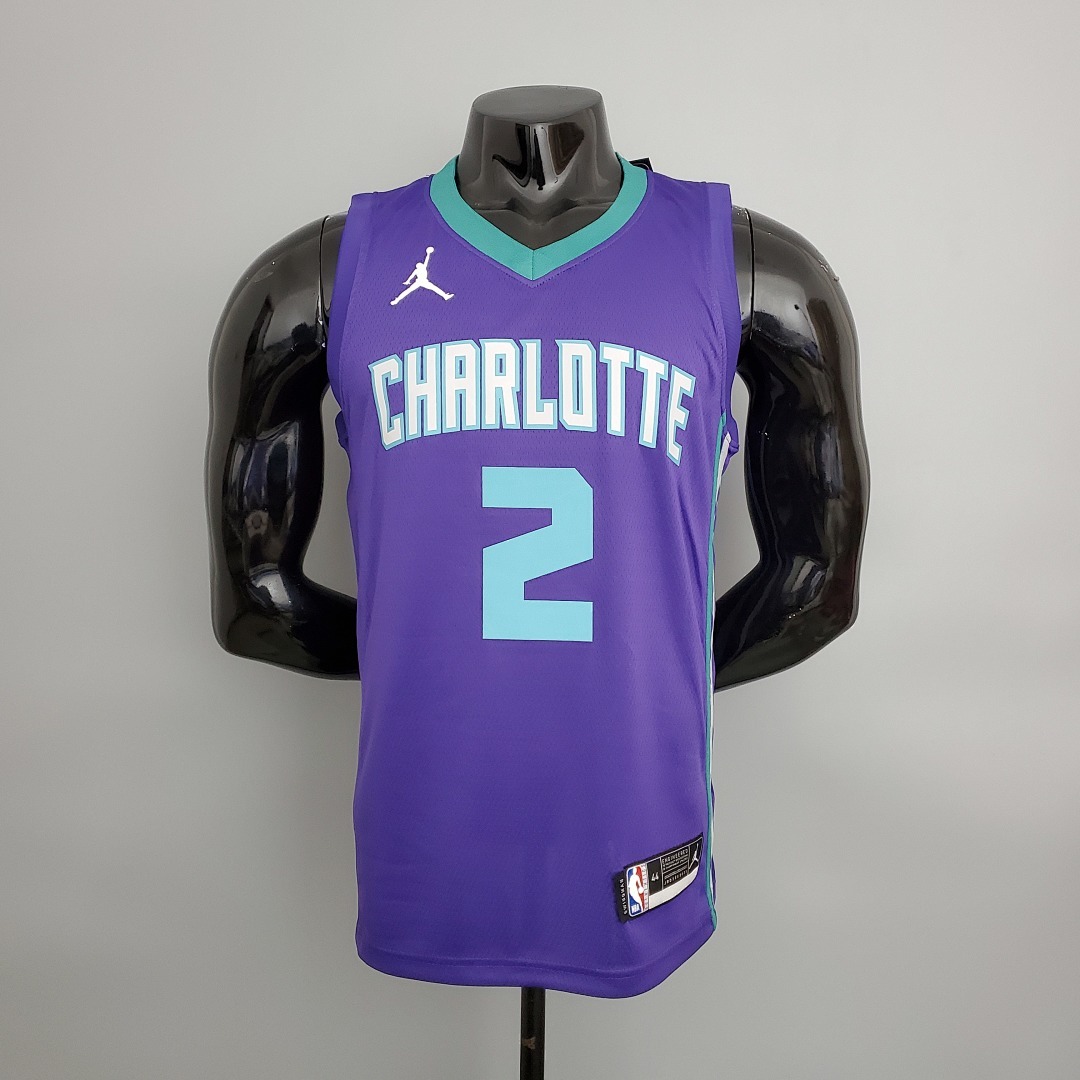 Hornets Ball#2 Purple NBA Jersey S-XXL