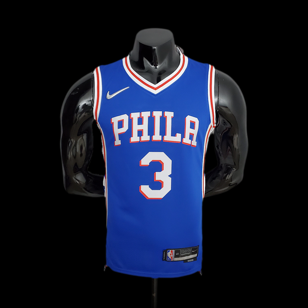 75th Anniversary Philadelphia 76ers IVERSON#3 Blue NBA Jersey S-XXL