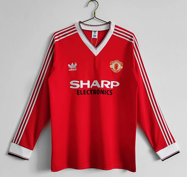 1983 M-anchester U-nited Home Retro Long Sleeve Soccer Jerseys Yupoo