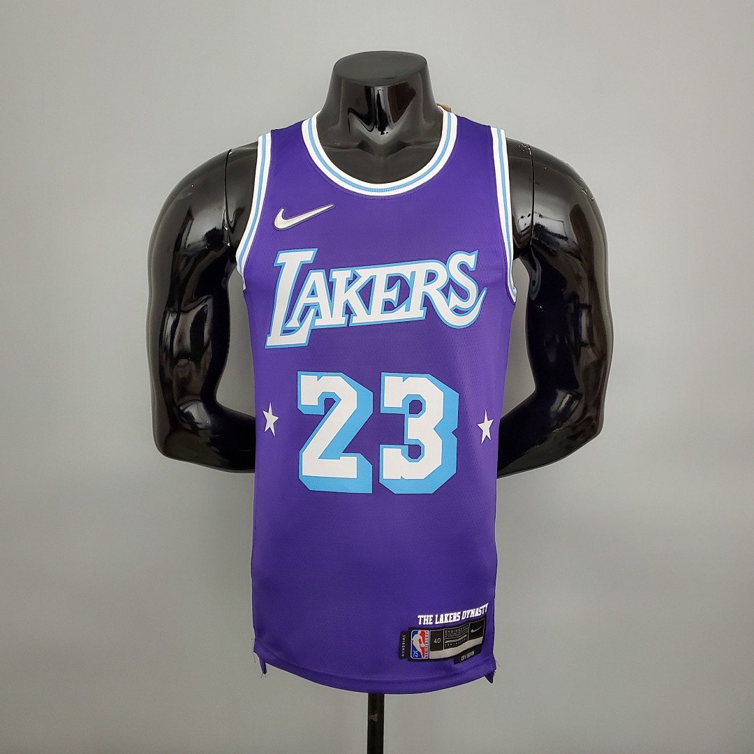 2022 75th Anniversary James #23 Lakers City Edition Purple NBA Jersey S-XXL