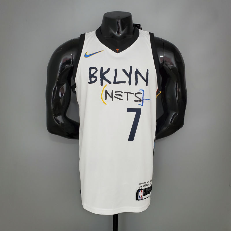 DURANT#7 Brooklyn Nets graffiti white NBA jersey S-XXL