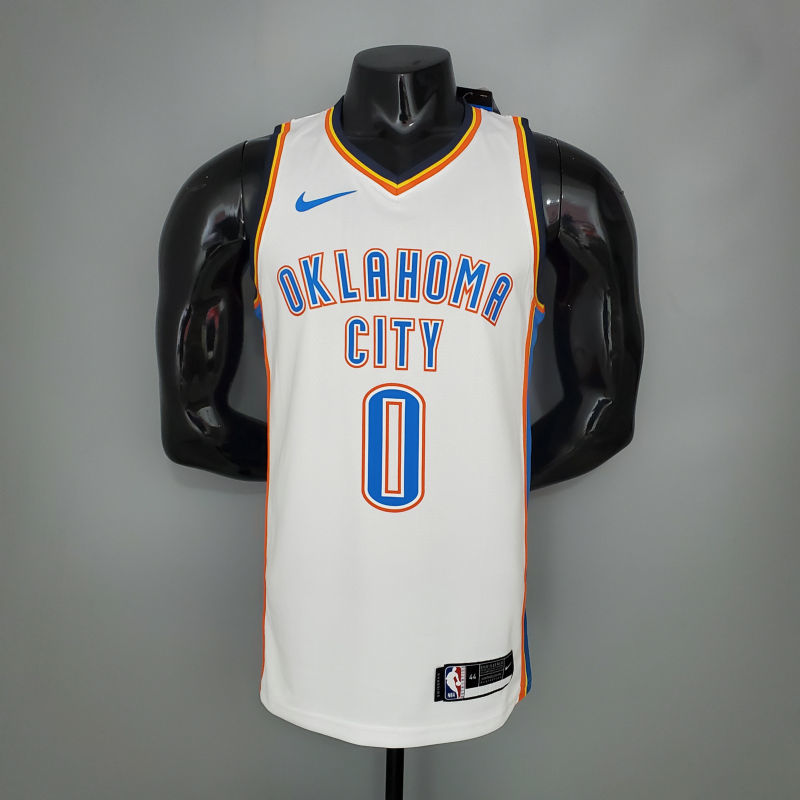 WESTBROOK#0 Thunder White NBA Jersey S-XXL